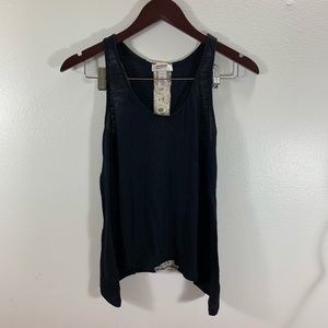 Arizona Jeans Black Tank With Lace on Back S